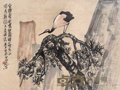 王震 1930年作 鹤寿图 镜心 62.5×84cm